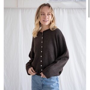 Roolee A Single Moment Button Up Cardigan in Chocolate